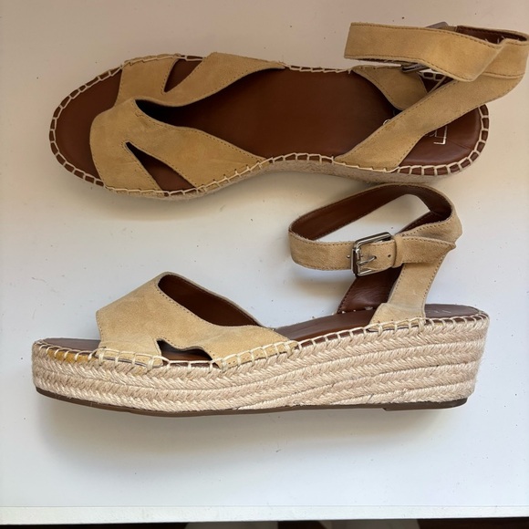 Franco Sarto Pellia Nude Platform‎ Straw Suede Sz 12M - Picture 3 of 8